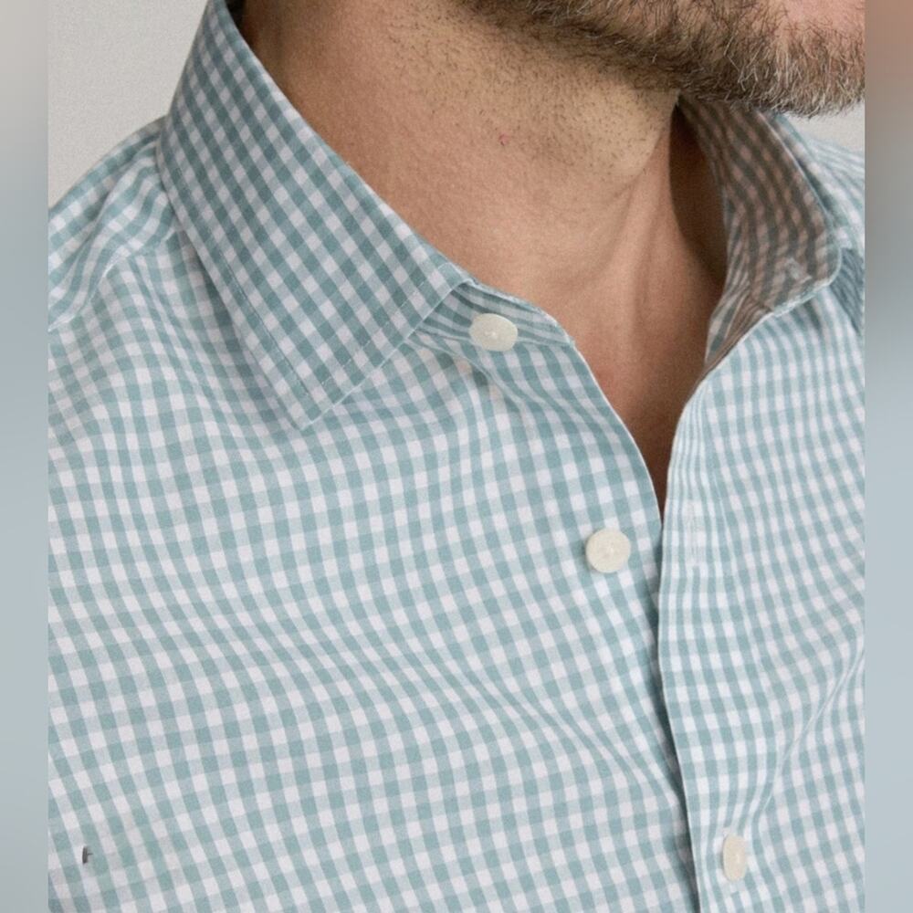 UNTUCKit Performance Wear Blue &White Checkered Shirt Button Up Sz XL #1959